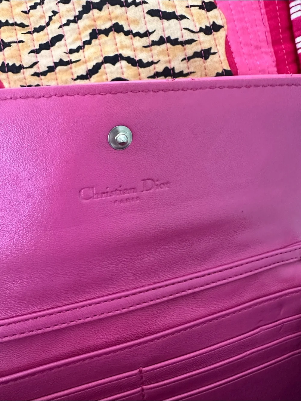 ⭐️ Dior Chain Pink Leather Cannage Wallet Dior Charm - EXCELLENT, Authenticated